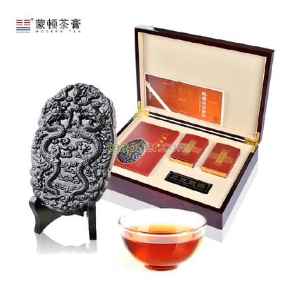2014年蒙顿茶膏 二龙戏珠 熟茶 230克