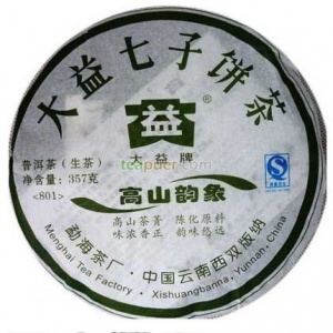 2008年大益 高山韵象 生茶 357克