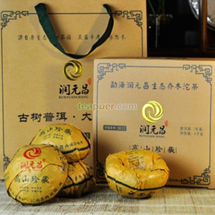 2012年润元昌 高山珍藏青沱 生茶 250克